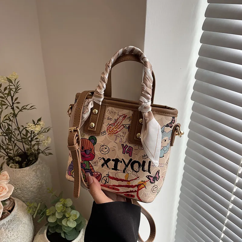 HCXK PU Fashion Versatile Handheld Basket Bag Crossbody Bag Handbag Regular Women's Multicolor-18
