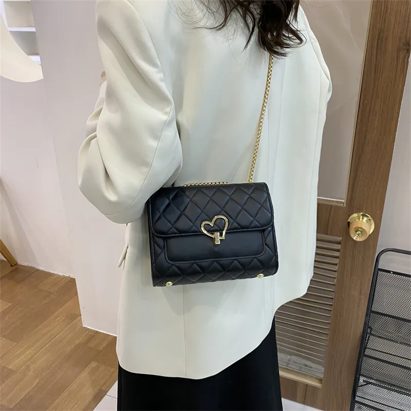 HCXK PU Chain Crossbody Bag, Shoulder Bag, Cell Phone Pouch Regular Women's White/Ecru/Light Brown/Black-14