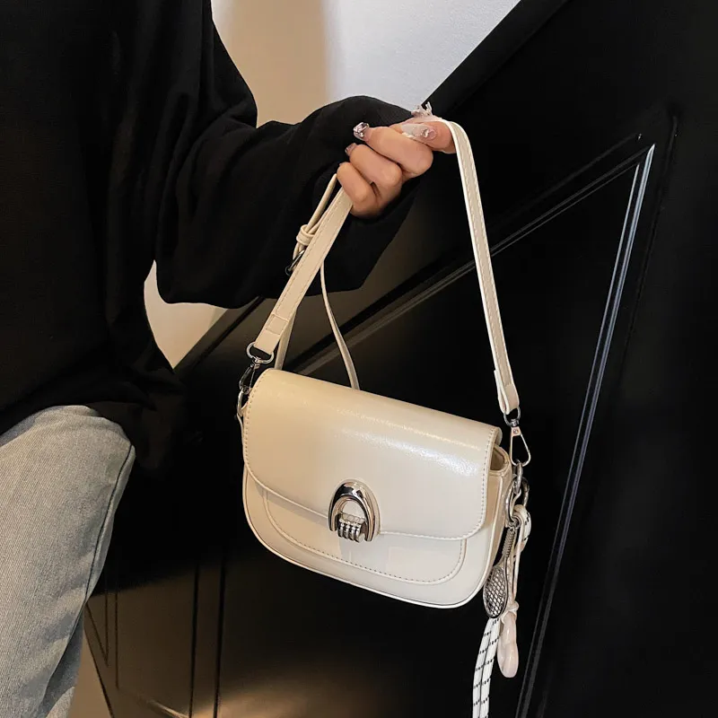 HCXK PU Shoulder Bag Regular Women's White/Black/Khaki/Coffee/Greige-1