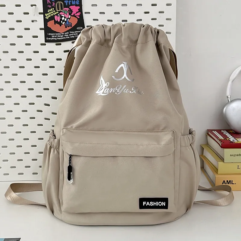 HCXK Nylon Backpack Regular Unisex Black/Ecru/Burgundy/Light Blue/Dark Blue/Khaki-23