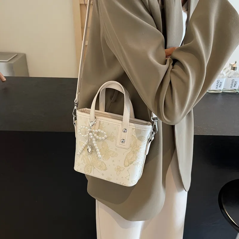 HCXK PU Handbag Tote Bag Shoulder Bag Unisex White/Black/Blue/Pink-25