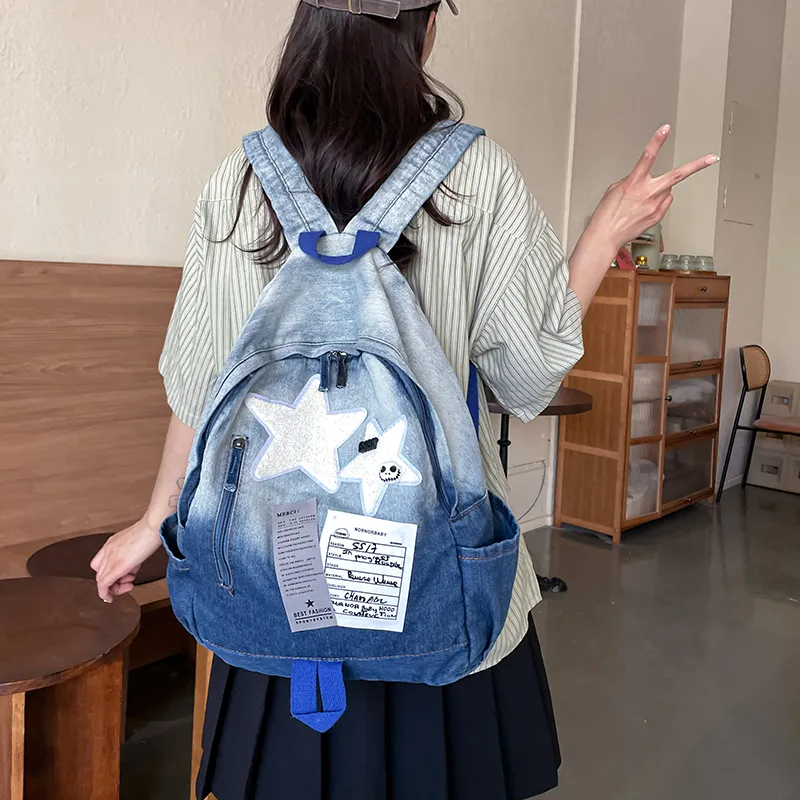 HCXK Denim Backpack Regular Unisex Blue/Black-7