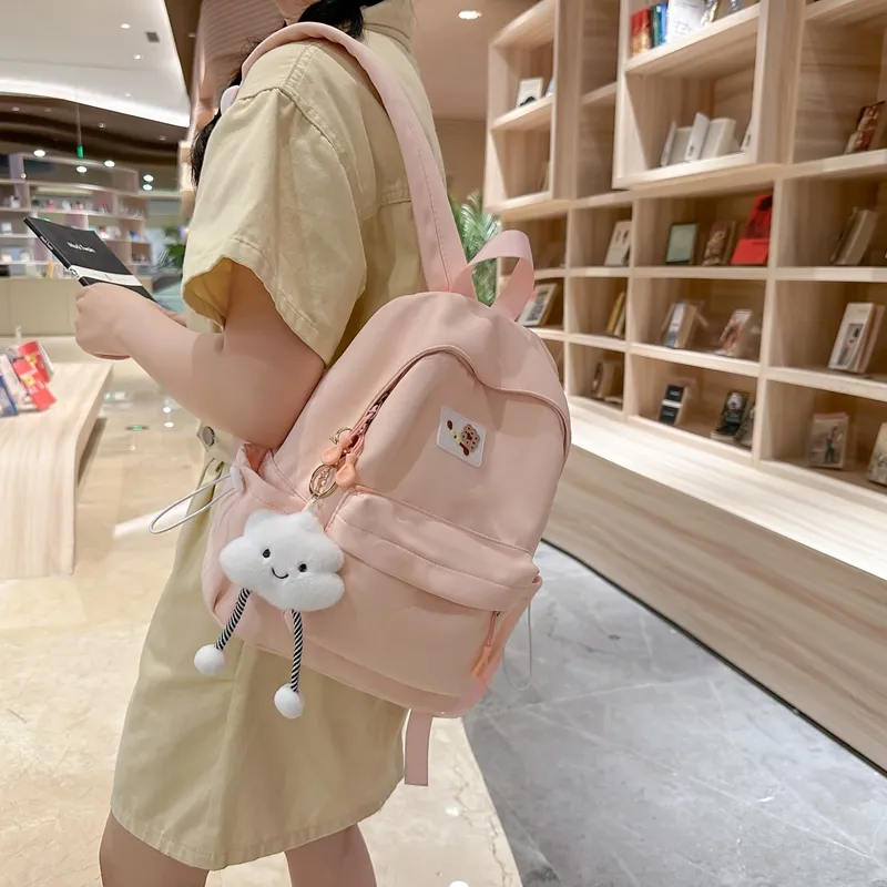 HCXK Nylon Backpack Unisex White/Pink/Black/Blue/Yellow-2