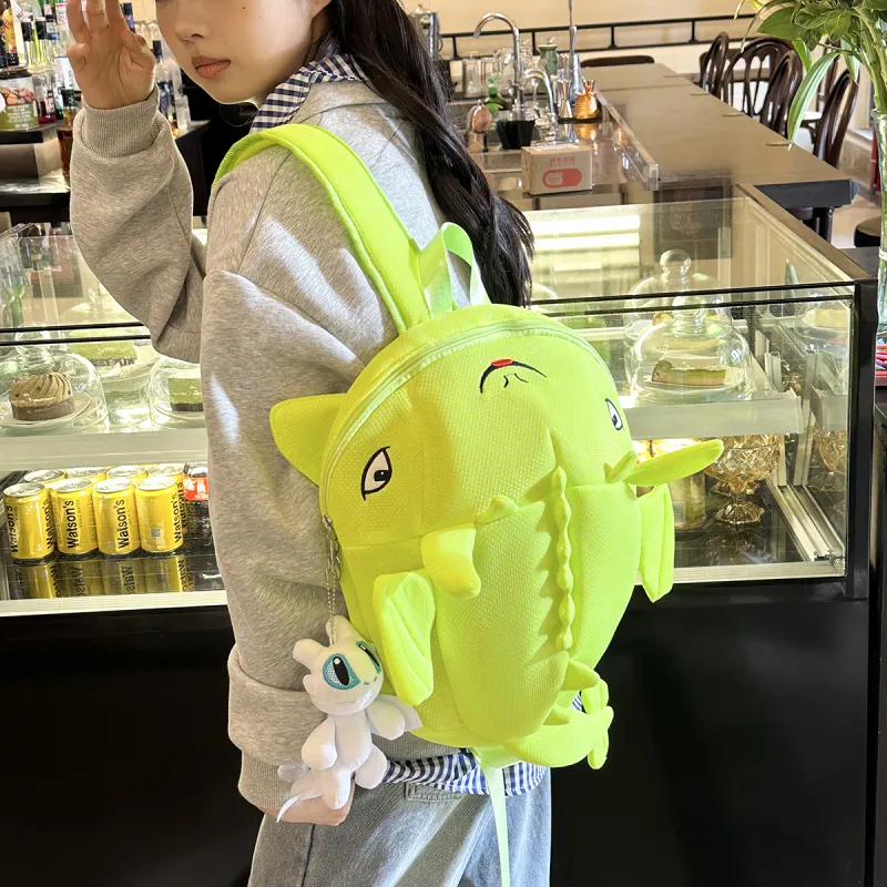HCXK Nylon Fabric Backpack Unisex White/Black/Gray/Neon Green-19
