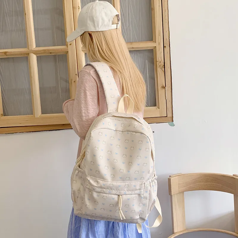 HCXK Nylon Fabric Backpack Unisex Multicolor-10
