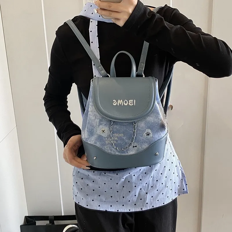 HCXK PU Backpack Regular Women's Silver/Blue/Pink/Brown-8