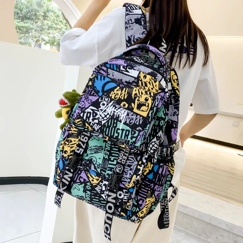 HCXK Nylon Backpack Regular Unisex Multicolor-9