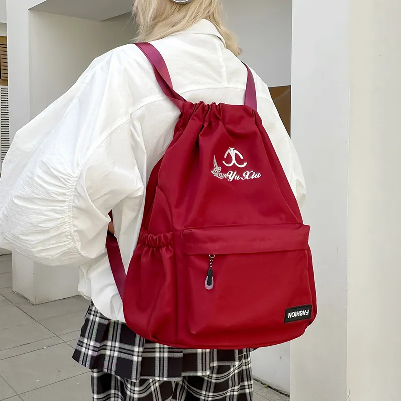 HCXK Nylon Backpack Regular Unisex Black/Ecru/Burgundy/Light Blue/Dark Blue/Khaki-13