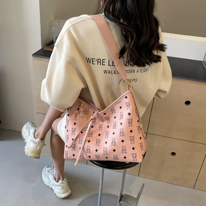 HCXK PU Shoulder Bag, Crossbody Bag Regular Unisex Khaki/Pink/Green/Blue-1