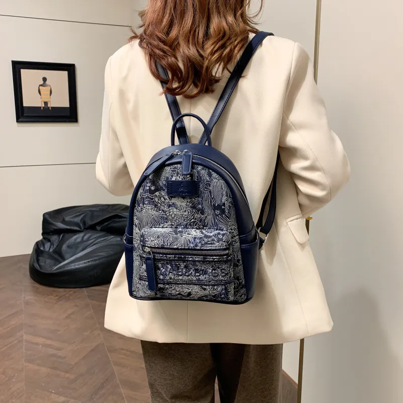 HCXK PU Large Capacity Premium Commute Backpack Regular Women's Multicolor-9