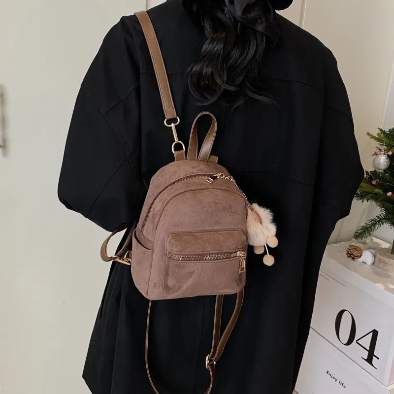 HCXK PU Backpack Women's Gray/Black/Pink/Brown/Coffee-13