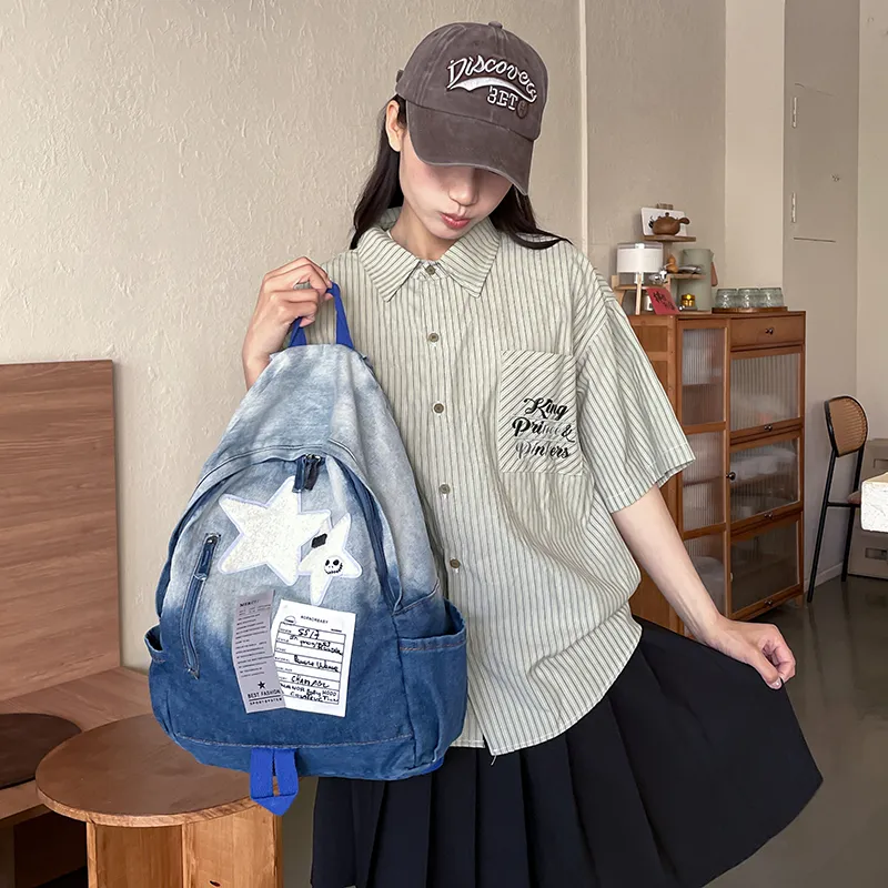 HCXK Denim Backpack Regular Unisex Blue/Black-11