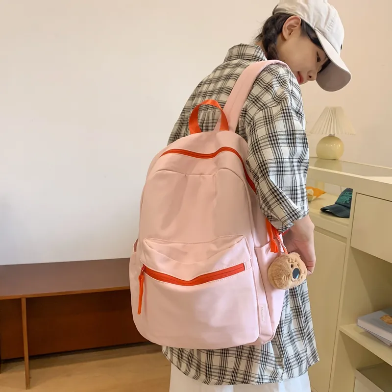 HCXK Nylon Backpack Regular Unisex Yellow/Pink/Green/White/Purple-7