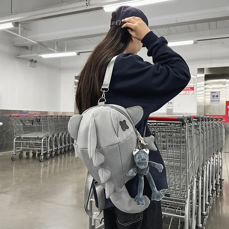 HCXK Nylon Backpack Unisex White/Black/Gray-15