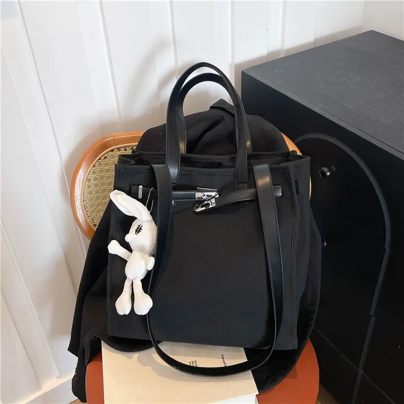 HCXK Canvas Tote Canvas Bag Class Commute Bag Single Shoulder Bag Regular Women's Multicolor-8