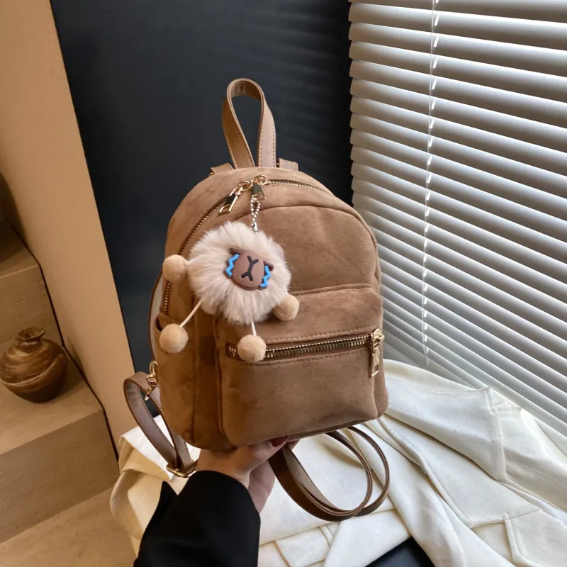 HCXK PU Backpack Women's Gray/Black/Pink/Brown/Coffee-20