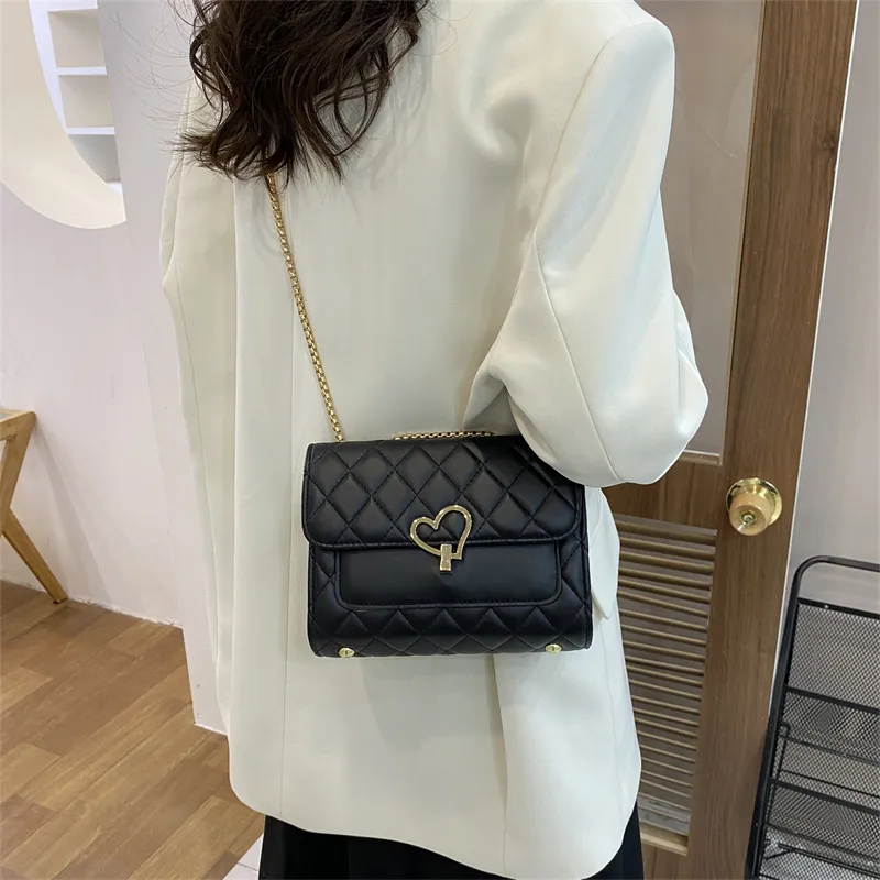 HCXK PU Chain Crossbody Bag, Shoulder Bag, Cell Phone Pouch Regular Women's White/Ecru/Light Brown/Black-13