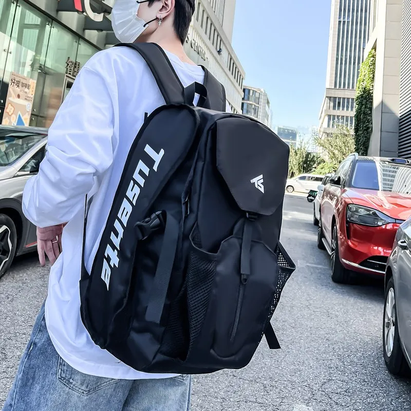 HCXK Oxford Backpack Unisex Gray/Black/Red-12