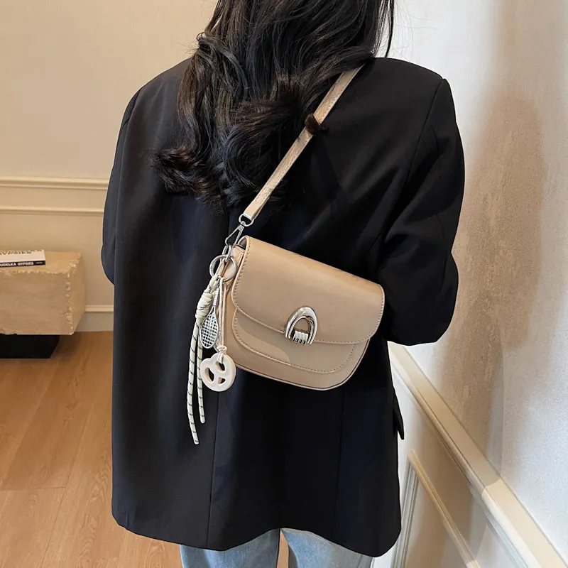 HCXK PU Shoulder Bag Regular Women's White/Black/Khaki/Coffee/Greige-12