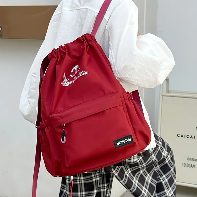 HCXK Nylon Backpack Regular Unisex Black/Ecru/Burgundy/Light Blue/Dark Blue/Khaki-10