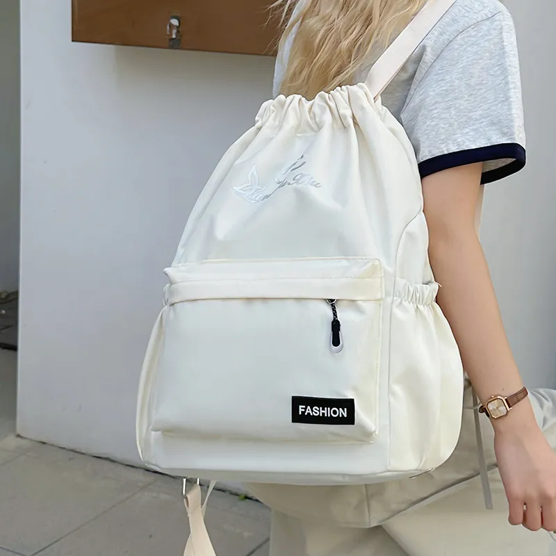 HCXK Nylon Backpack Regular Unisex Black/Ecru/Burgundy/Light Blue/Dark Blue/Khaki-3