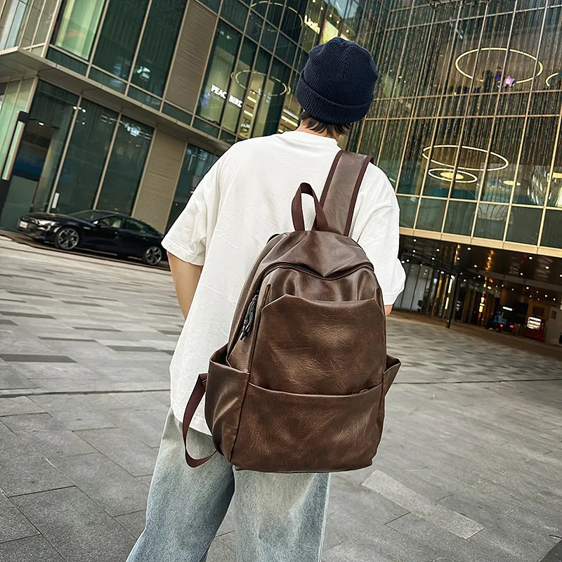 HCXK PU Backpack Regular Men's Black/Brown-9