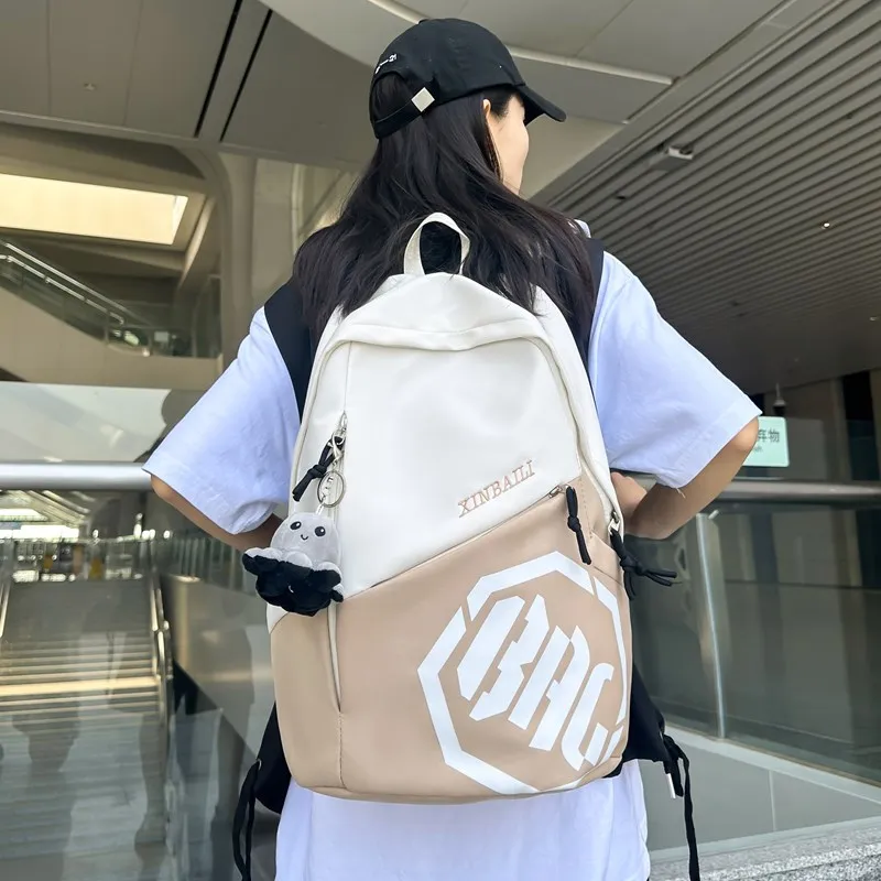 HCXK Composite Cloth Backpack Unisex Gray/Black/Red/Khaki/Blue-15