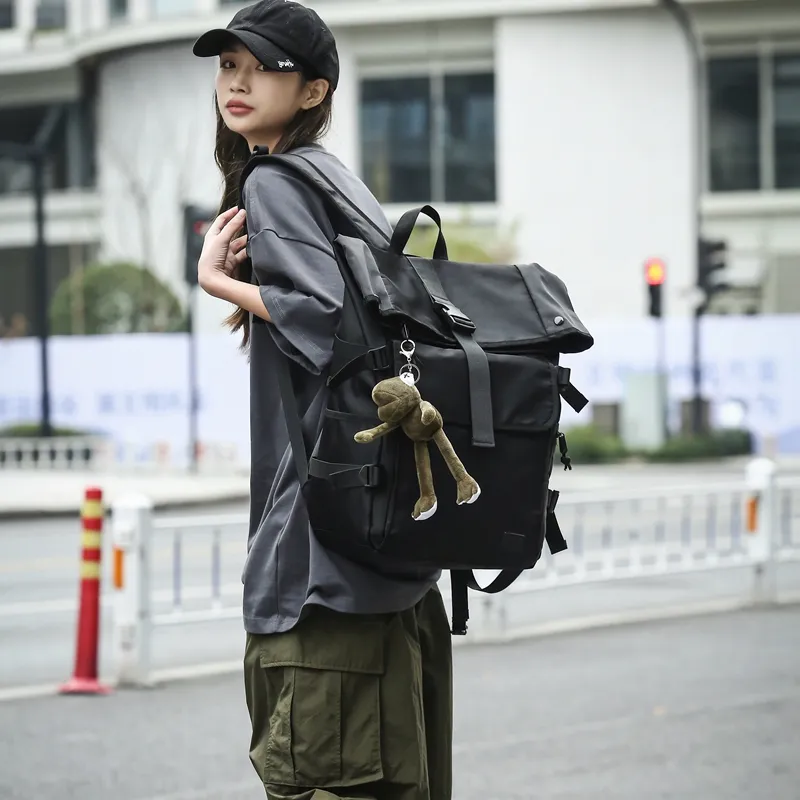 HCXK Nylon Backpack Unisex Black-1
