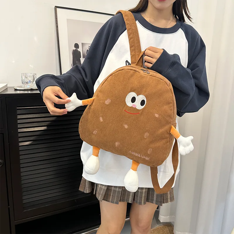 HCXK Fabric Backpack Women's Brown/Khaki/Ecru-3