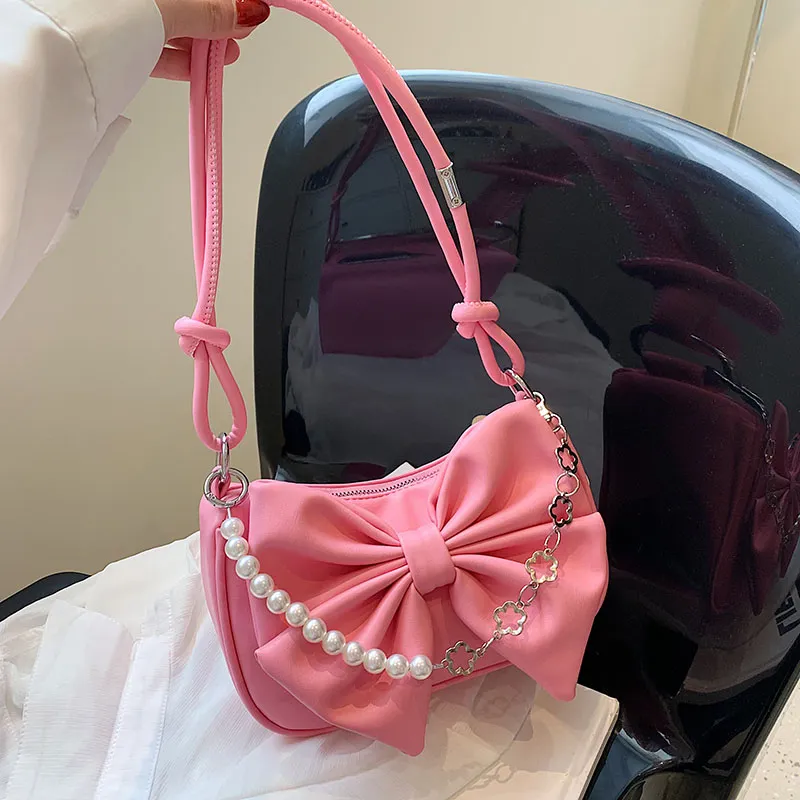 HCXK PU Shoulder Bag Regular Women's Ecru/Black/Yellow/Pink-14