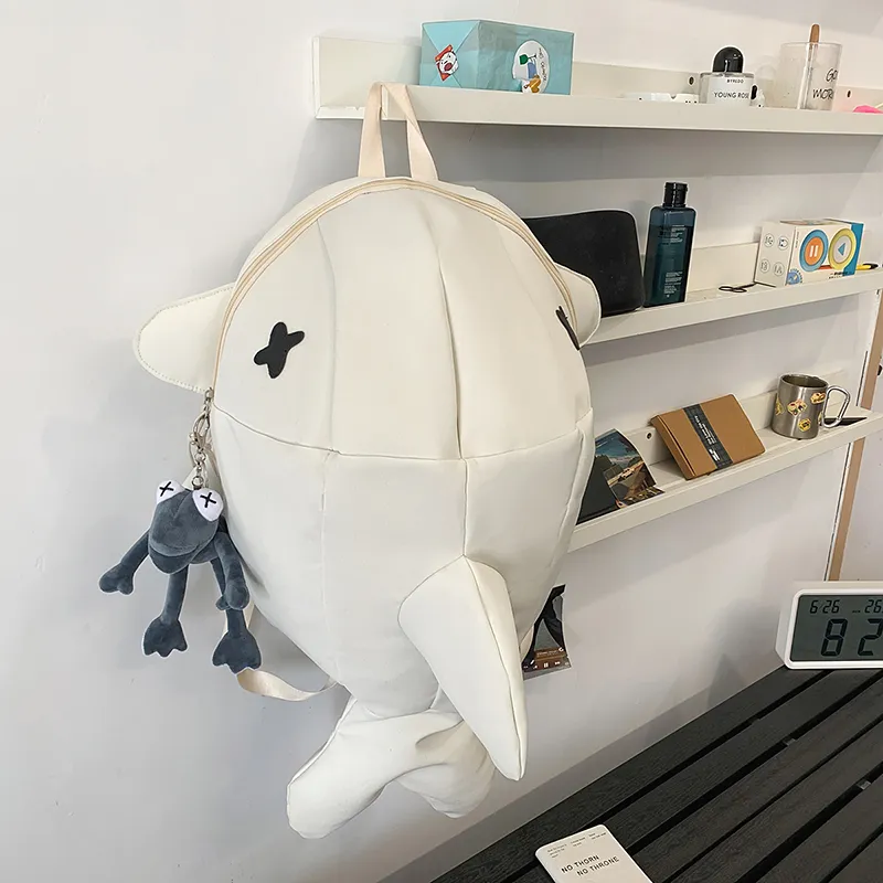 HCXK Nylon Backpack Unisex Gray/White/Black-17