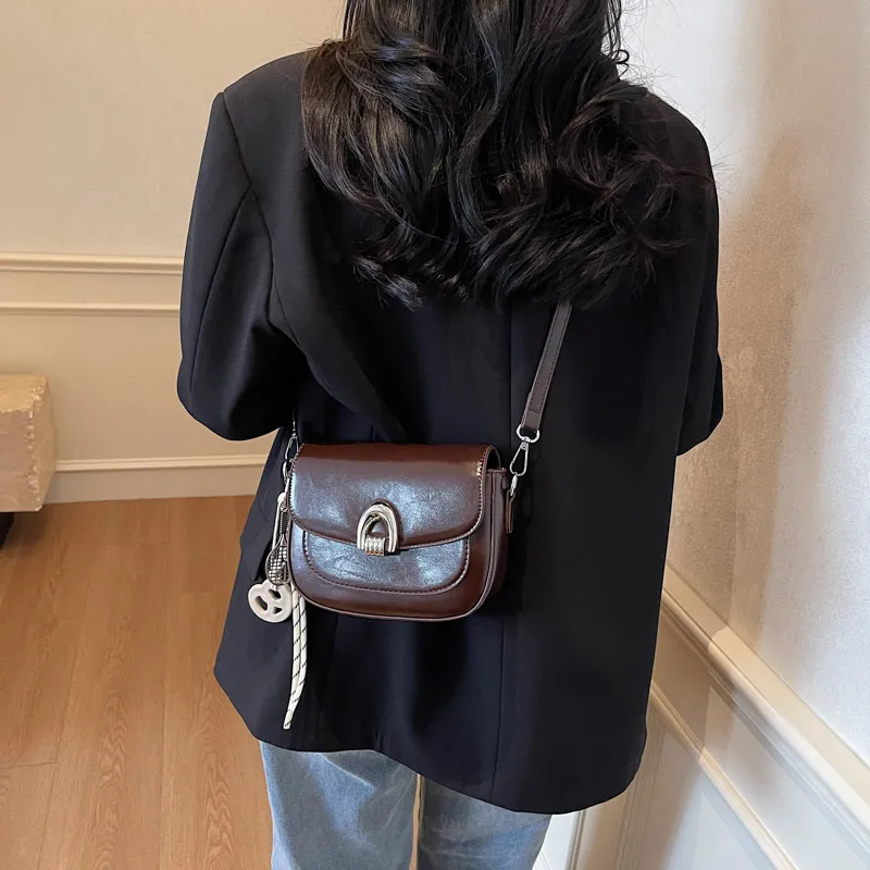 HCXK PU Shoulder Bag Regular Women's White/Black/Khaki/Coffee/Greige-19