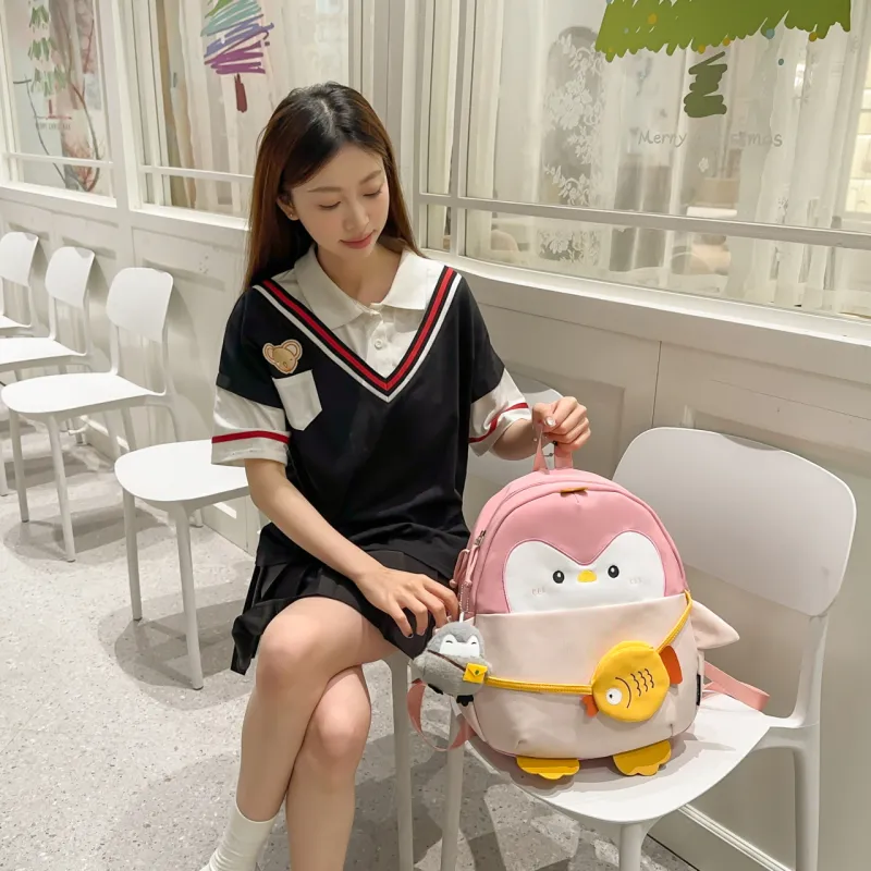 HCXK Nylon Backpack Regular Unisex Gray/Pink-1