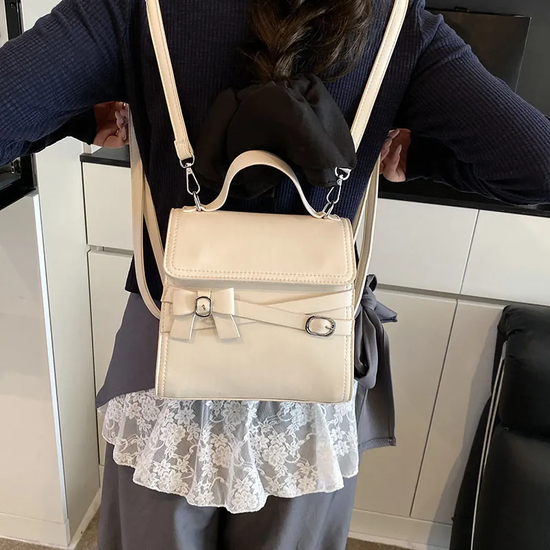 HCXK PU Trendy Maillard Style Backpack Women's Multicolor-2