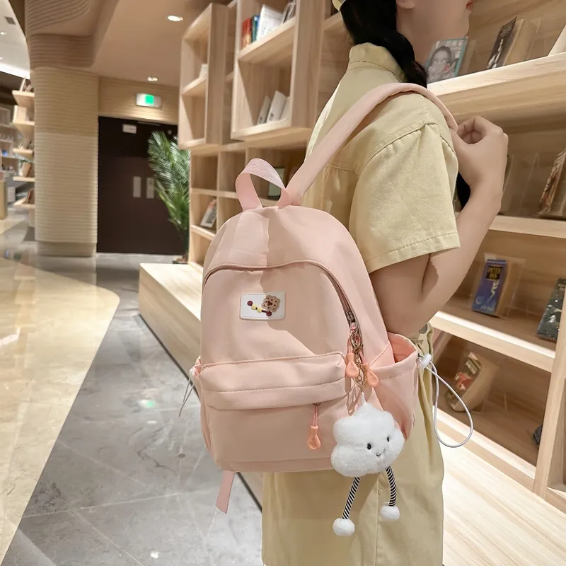 HCXK Nylon Backpack Unisex White/Pink/Black/Blue/Yellow-5