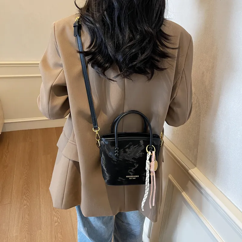 HCXK PU Shoulder Bag Crossbody Bag Casual Korean Style Bucket Bag Handbag Regular Women's Multicolor-16
