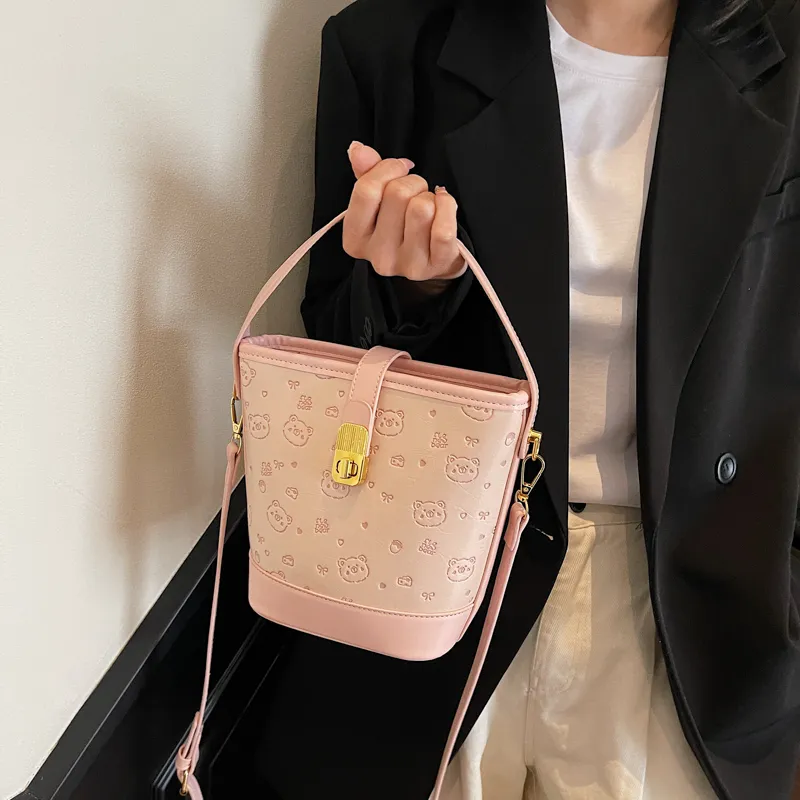 HCXK PU Bucket Bag, Shoulder Bag, Handbag Women's Multicolor-17