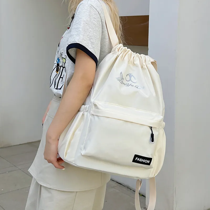 HCXK Nylon Backpack Regular Unisex Black/Ecru/Burgundy/Light Blue/Dark Blue/Khaki-4