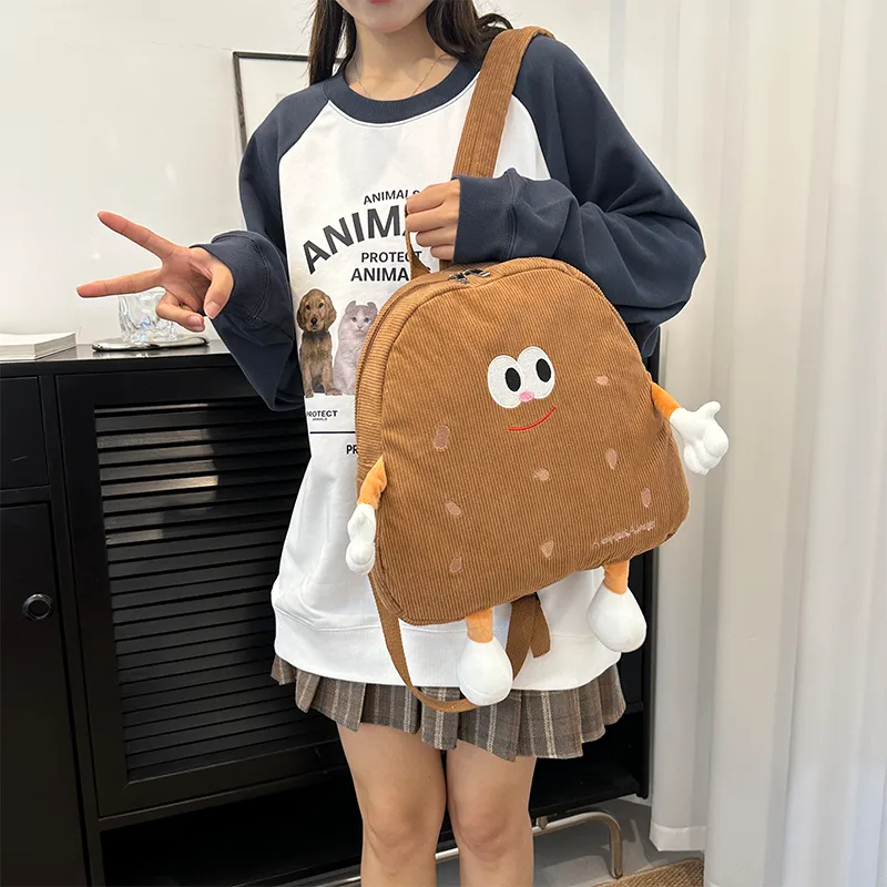 HCXK Fabric Backpack Women's Brown/Khaki/Ecru-1