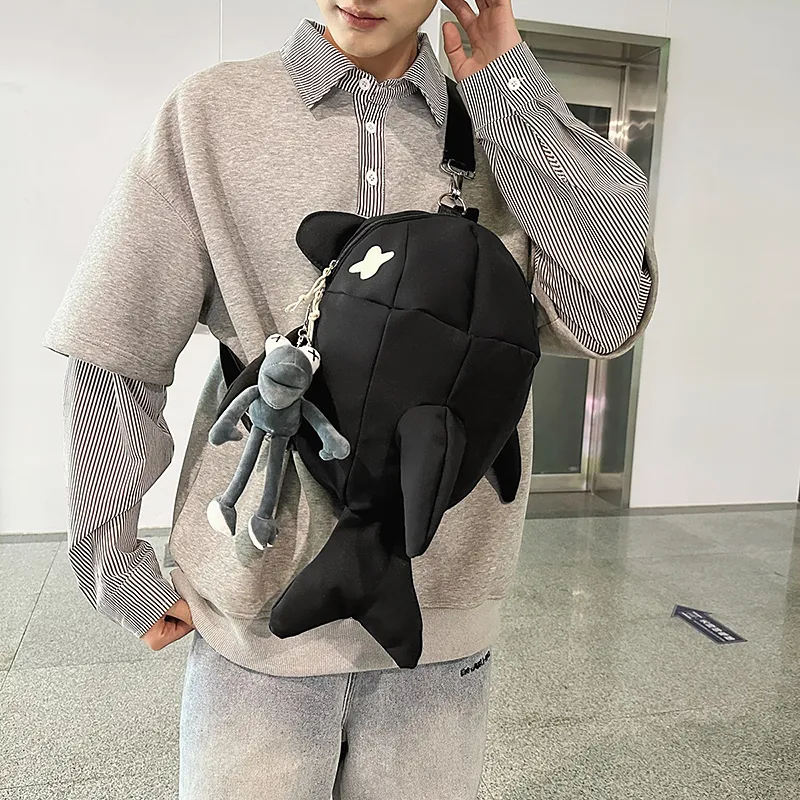 HCXK Nylon Backpack Unisex Gray/White/Black-14