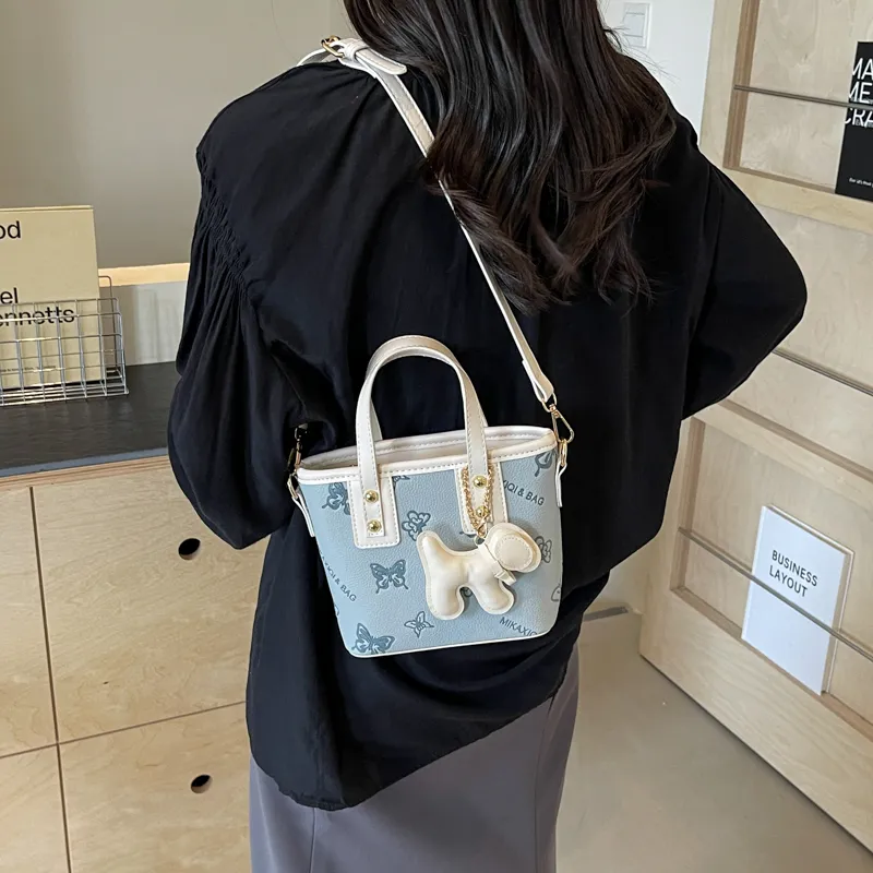 HCXK PU Handbag Tote Bag Shoulder Bag Unisex White/Black/Blue/Pink-20