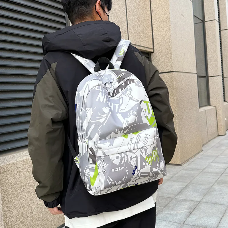 HCXK Nylon Backpack Unisex White/Gray-7