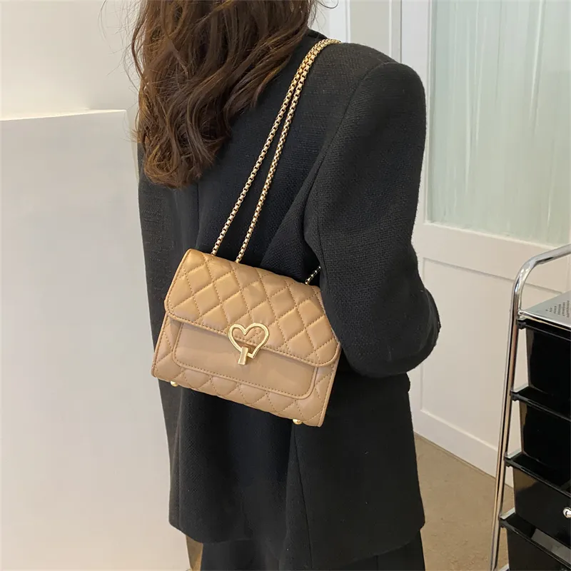 HCXK PU Chain Crossbody Bag, Shoulder Bag, Cell Phone Pouch Regular Women's White/Ecru/Light Brown/Black-16