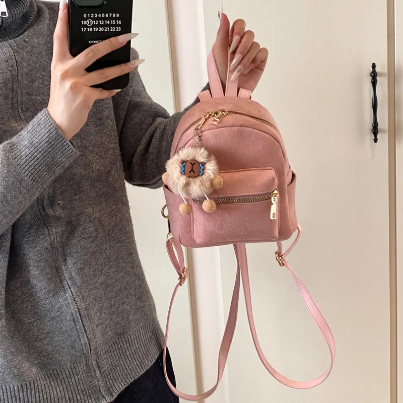 HCXK PU Backpack Women's Gray/Black/Pink/Brown/Coffee-1