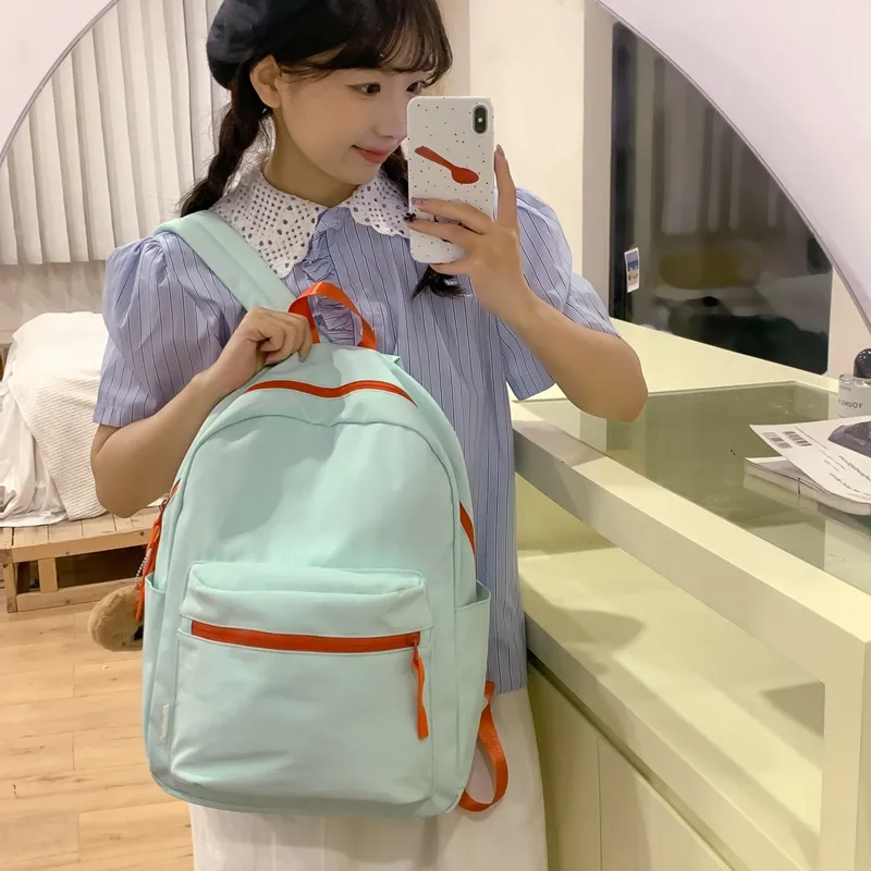 HCXK Nylon Backpack Regular Unisex Yellow/Pink/Green/White/Purple-13
