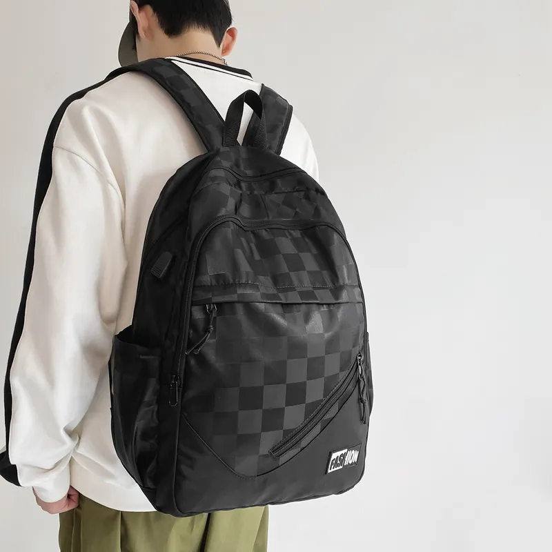 HCXK Nylon Backpack Unisex Black-4