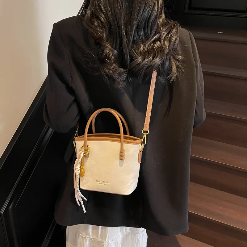 HCXK PU Shoulder Bag Crossbody Bag Casual Korean Style Bucket Bag Handbag Regular Women's Multicolor-6
