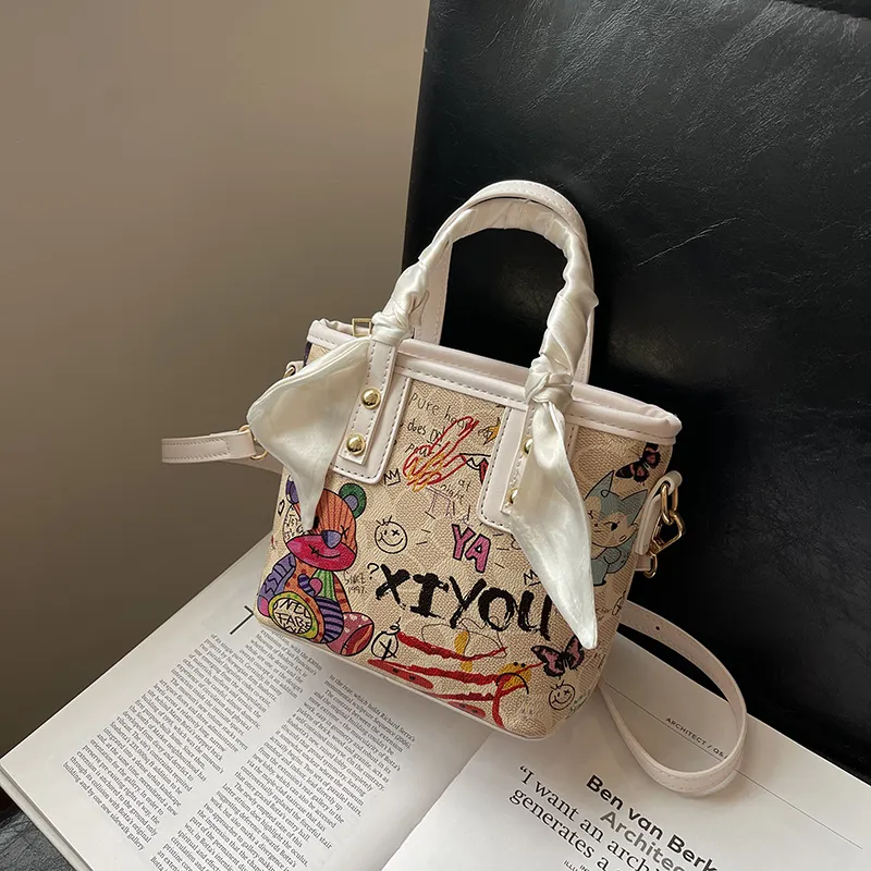 HCXK PU Fashion Versatile Handheld Basket Bag Crossbody Bag Handbag Regular Women's Multicolor-3