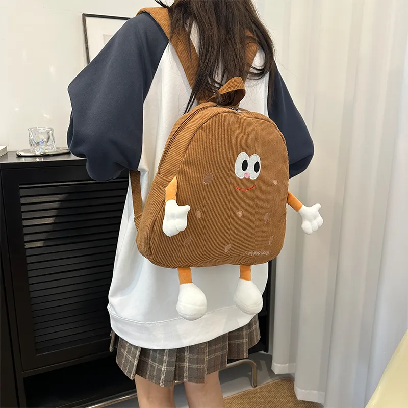 HCXK Fabric Backpack Women's Brown/Khaki/Ecru-5