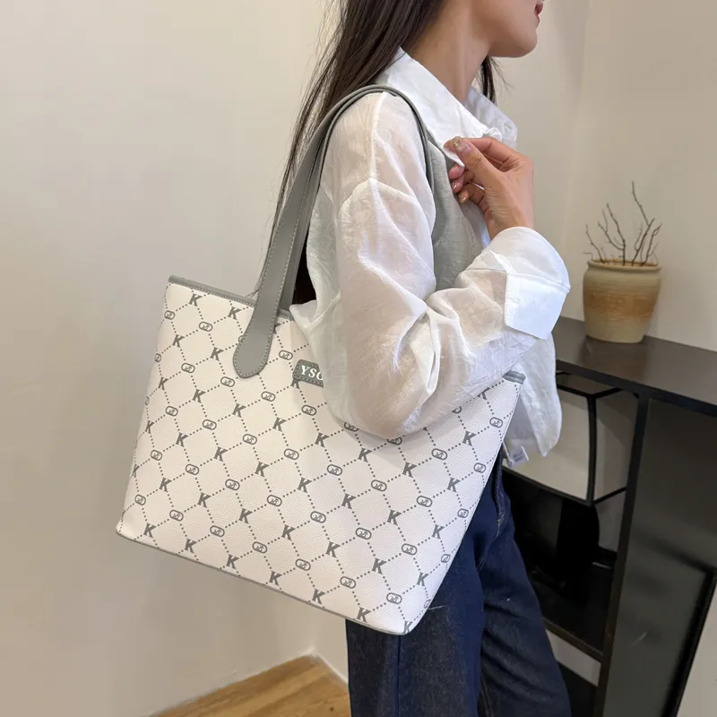 HCXK PU Tote Bag, Shopping Bag, Shoulder Bag Women's Light Purple/Gray/Pink-8
